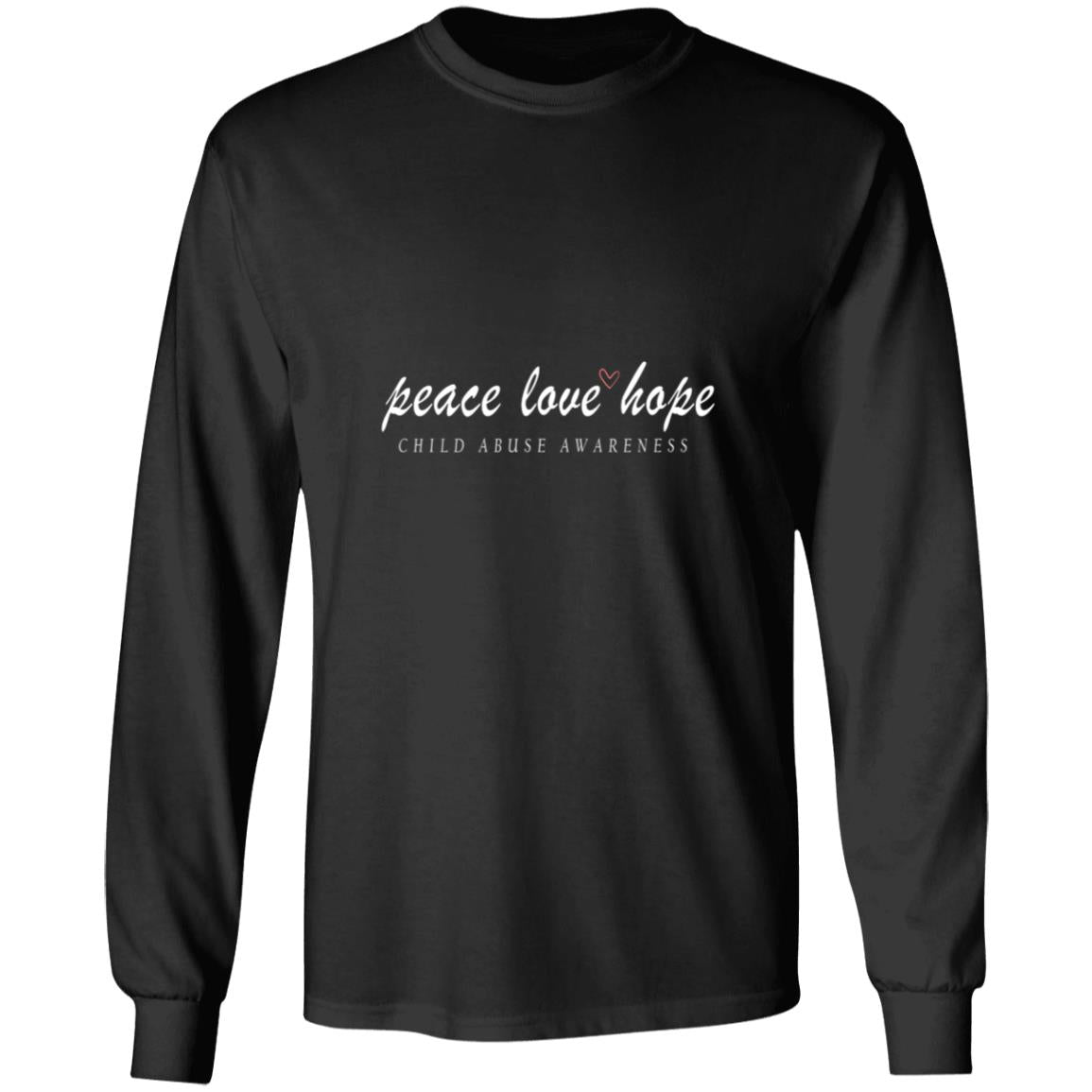 Peace love hope child abuse awareness G240 LS Ultra Cotton T-Shirt
