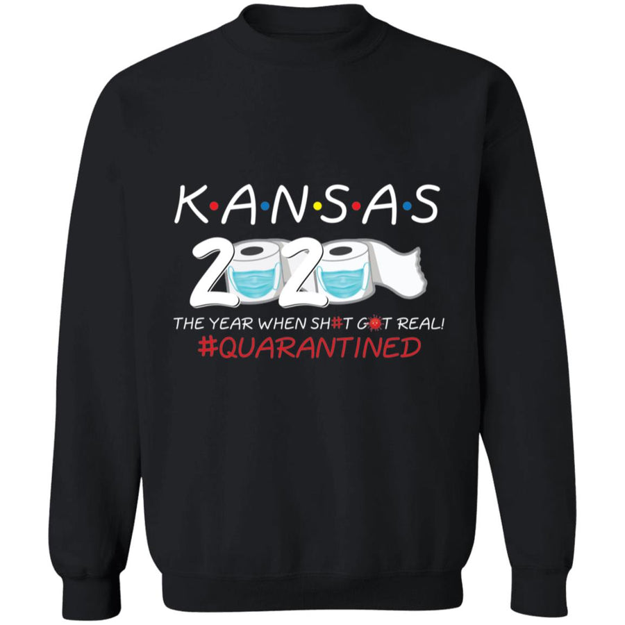 Kansas 2020 The Year When Shit Got Real-34 G180 Crewneck Pullover Sweatshirt  8 oz.