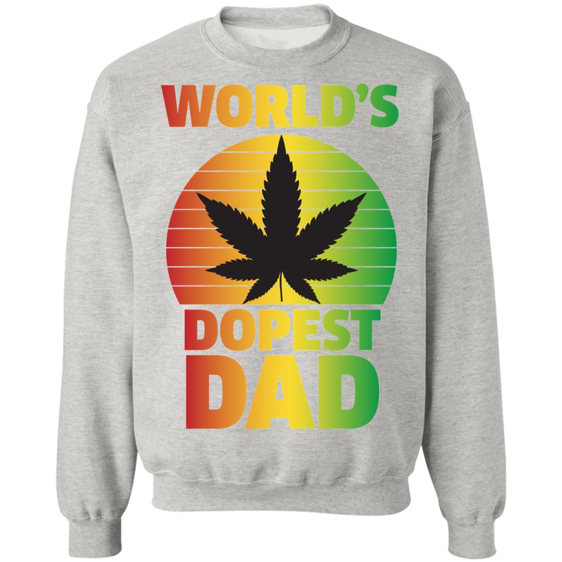 Worlds dopest dad-01 G180 Crewneck Pullover Sweatshirt  8 oz.