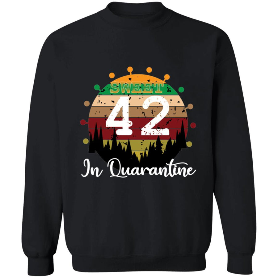 Sweet 42 Birthday in Quarantine-25 G180 Crewneck Pullover Sweatshirt  8 oz.