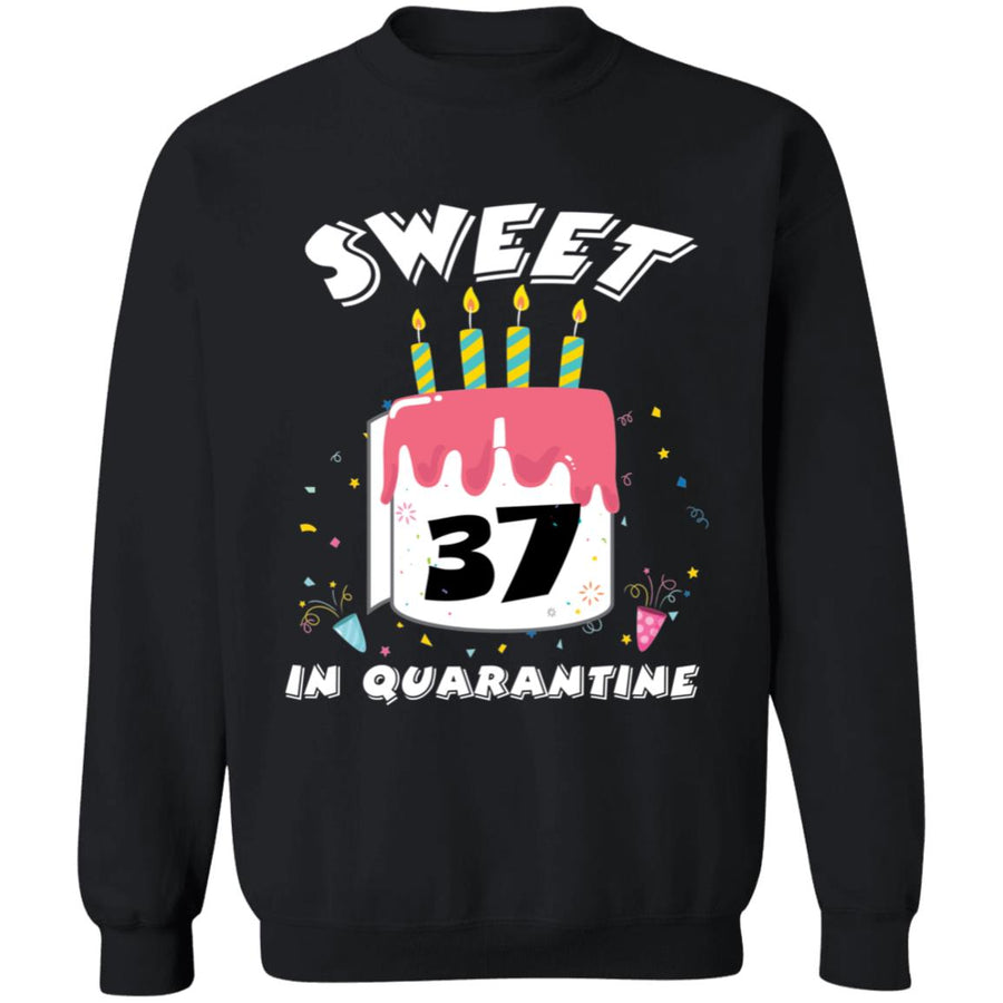 Sweet 37 Birthday in Quarantine-20 G180 Crewneck Pullover Sweatshirt  8 oz.