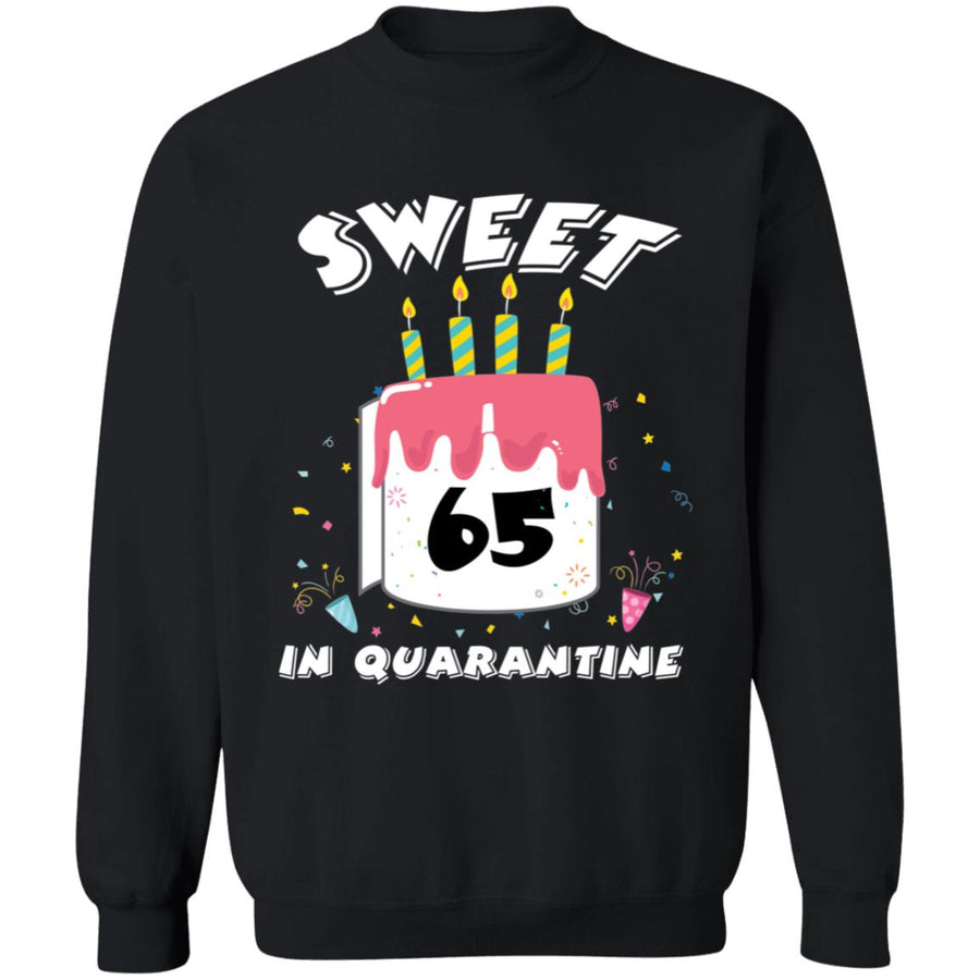 Sweet 65 Birthday in Quarantine-48 G180 Crewneck Pullover Sweatshirt  8 oz.