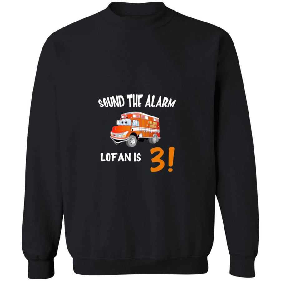 Sound the alarm logan is 3 G180 Crewneck Pullover Sweatshirt  8 oz.
