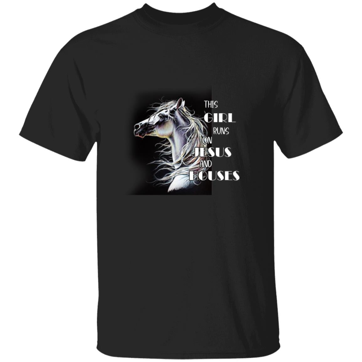 This girl runs on jesus and horses G500 5.3 oz. T-Shirt